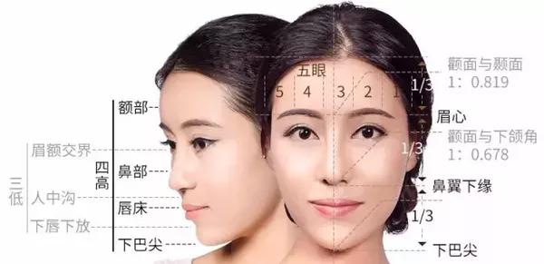 面部美学标准之中,下巴跟鼻子间存在着黄金比例,从侧脸来看,鼻尖跟