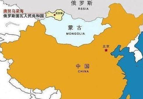 俄罗斯和蒙古间有片区域是中国的,为何地图上不见图片