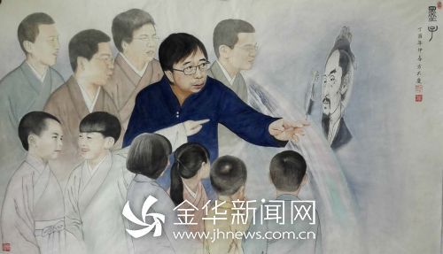 东阳画家方大庆用画解读感动中国科学家潘建伟院士