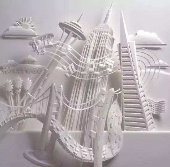 建筑纸雕作品