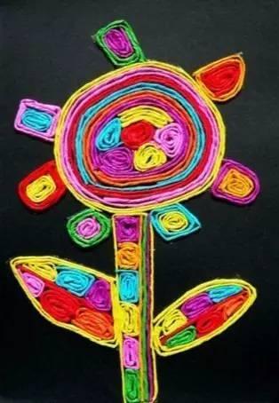 幼儿园亲子手工之纸绳画,让孩子开动脑筋大展身手
