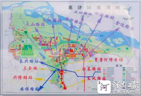 惠济区轨道交通工程线路图 天河路,开元路是惠济区的重要交通节点