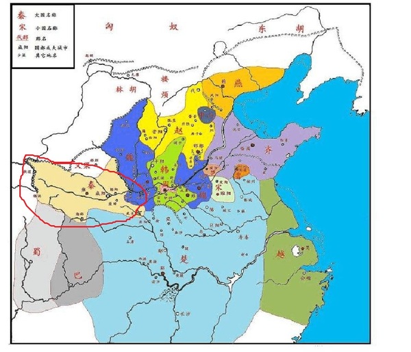 秦国统一六国后的版图