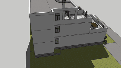 设计师设计了多面露台,每一层卧室区域设计推拉门解决通风问题,同时也
