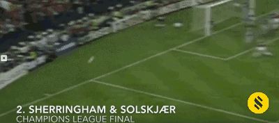 98-99赛季欧冠决赛,谢林汉姆和索尔斯克亚替补登场破门,帮助拜仁2-1