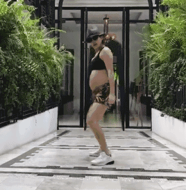 临盆将至ella挺肚热舞孕妇表示:自己或怀了个假孕