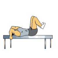 这个动作一定要注意,动作还原时腰部不要挺起,腹肌要保持收缩,大腿与