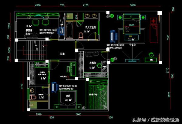 成都万科双水岸别墅 安装美的中央空调 方案及预算