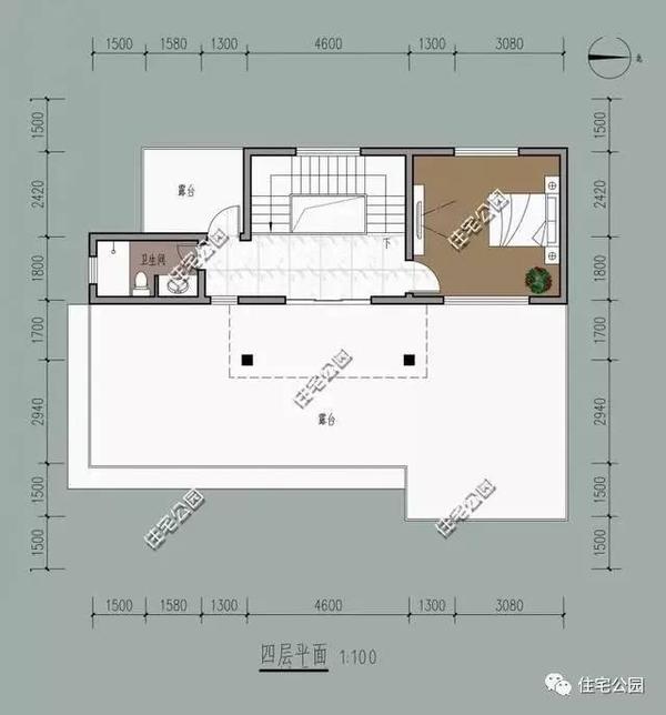 广东农村别墅三层半户型,坐西朝东带堂屋含平面图