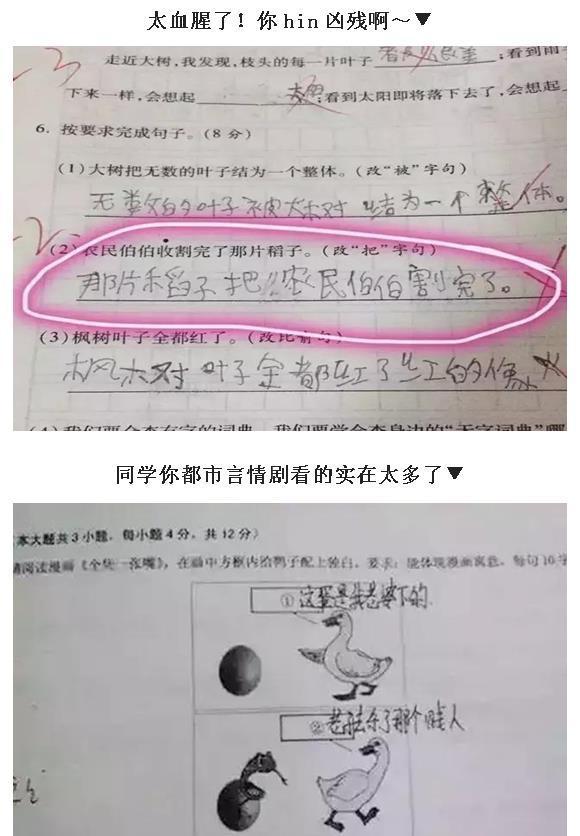 这些小学生的爆笑试卷答案,班主任看了想打人!