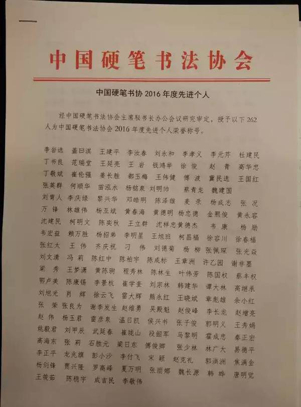 中国硬笔书法协会第五届第六次理事会召开(附先进名单