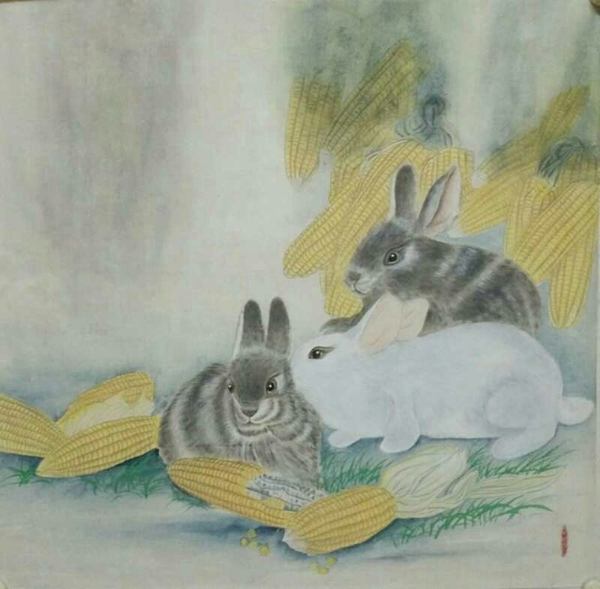 《 玉兔 》68x68cm