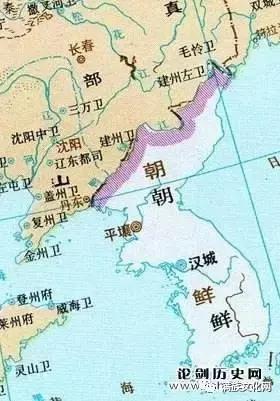 中朝边界迅速北移,明朝初期,中国与朝边境大幅度内缩,朱元璋时,强烈图片