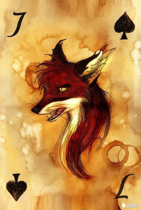 狐狸扑克牌插画——来自插画师 culpeo-fox