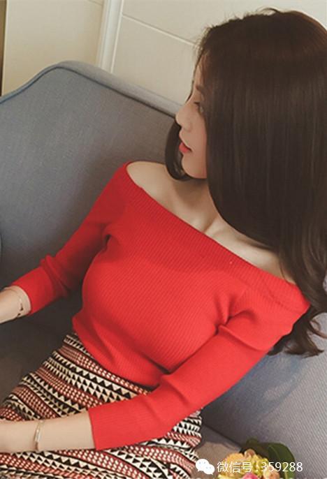 韩国一字领露肩上衣短款t恤打底衫女长袖秋冬毛衣小衫修身针织衫