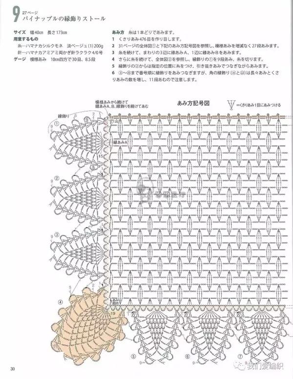 钩针编织菠萝花披肩三款