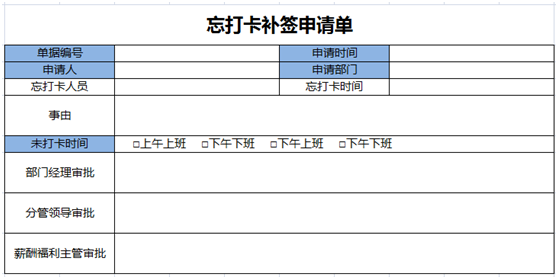 用友云审批之补签打卡审批流程