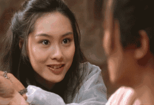 朱茵眨眼 那个时候,朱茵脸上初恋般悸动,就像对待至尊宝的感情,一旦