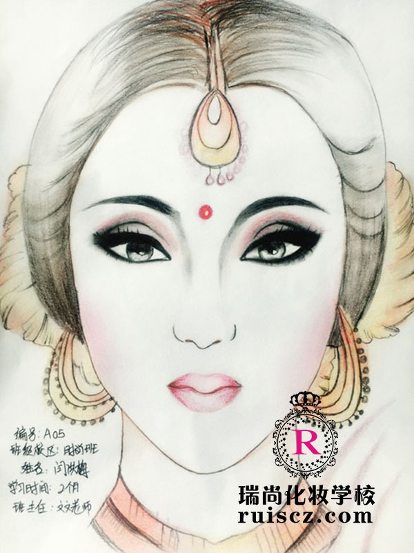 纸上化妆美人图欣赏(瑞尚化妆学校学生作品)
