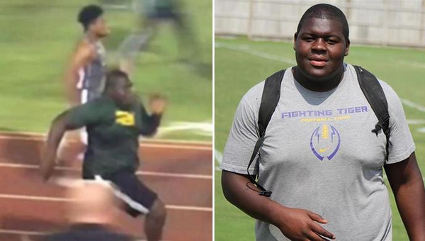 美国300斤胖子短跑速度惊人，被誉为橄榄球博尔特