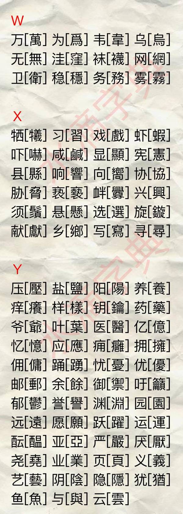 繁简字对照表,实用的好东西