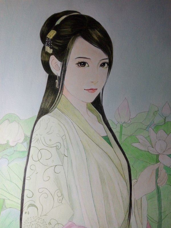 素雅古典美女 手绘