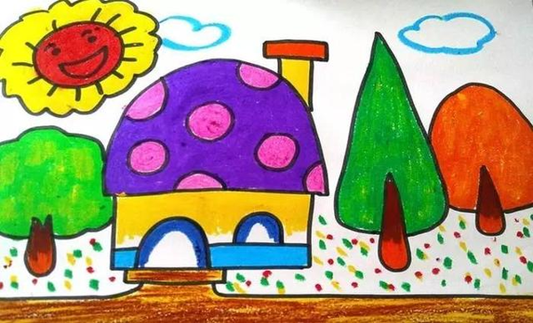 幼儿园美术:蜡笔画作品欣赏,让孩子感受画画乐趣