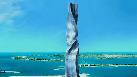 这座名叫"达·芬奇塔"的旋转摩天大楼是全球首座可360°旋转的大厦,由
