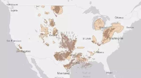 各国油气田分布图 伊朗 俄罗斯 墨西哥 加拿大 沙特 美国