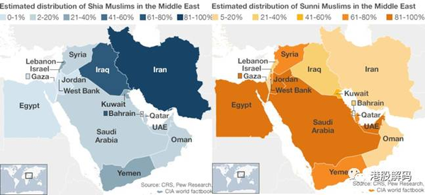 于是中东各个派系的冲突几乎成了沙特和伊朗之间的势力范围之争.图片