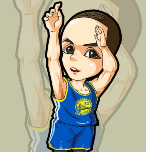 他画了一组NBA球星萌画,詹姆斯脸大,科比酷酷