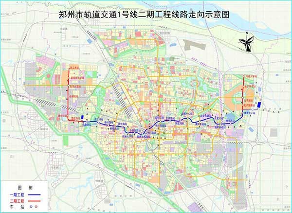 鄭州地鐵規劃 鄭州地鐵1至6號線路規劃圖