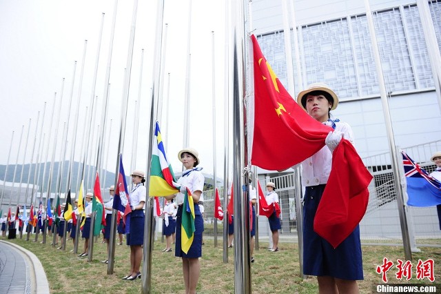 韩国丽水世博会明开幕 升旗仪式在园区举行(组图)