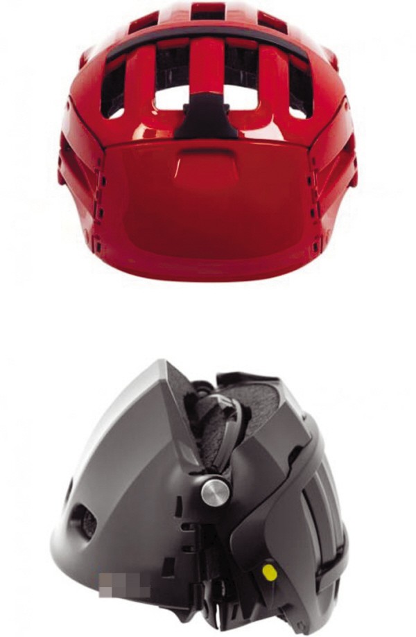 这款单车头盔采用了折叠式设计,能巧妙地经过折叠缩小所占的体积