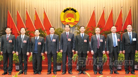 新一届市政协领导班子成员,左起:郭若为,袁英信,李佐成,黄河,程群力