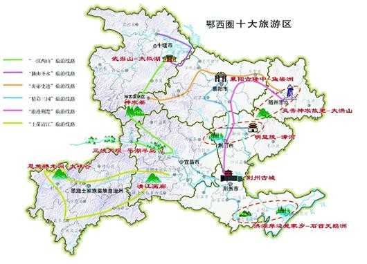 湖北日报讯 图为:十大旅游区示意图
