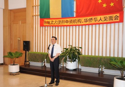 驻加蓬大使孙继文举行与中资机构,华人华侨代表见面会(组图)