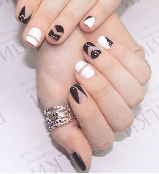 简约个性的几何美甲,潮女们都在画