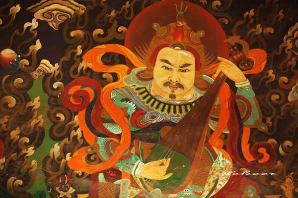 五当召各大殿堂内的壁画一角.