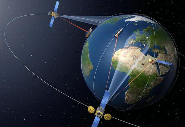 资料图:卫星为东风-21d弹道导弹提供定位示意图.