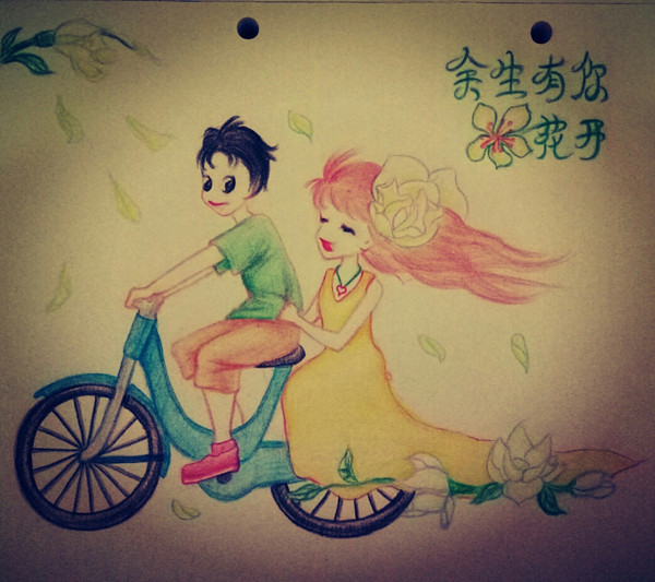 插画主题为"余生有你,茉莉花开",主要用于产品包装上.