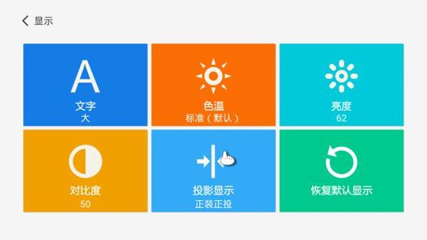 可以调节显示,如文字,色温,亮度,对比度,投影显示等.