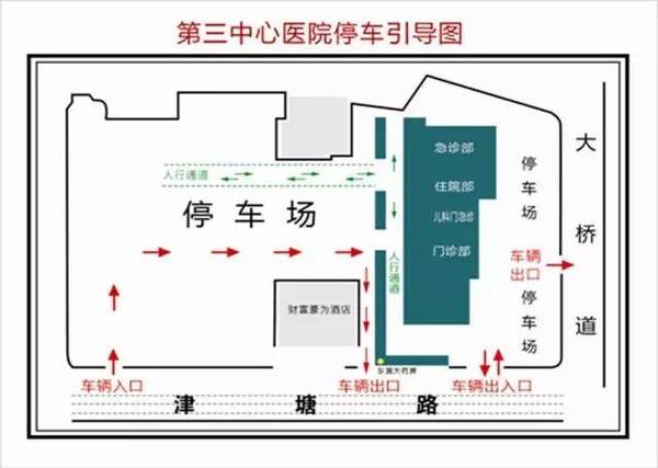 调整出入口 新增停车场 第三中心医院进出口调整