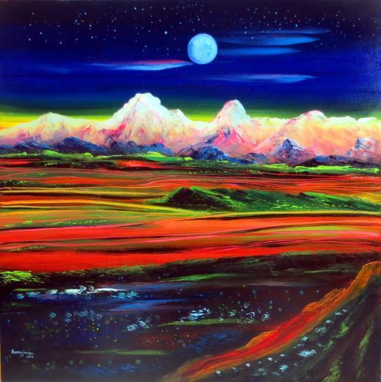 月色髙原 油画160x160cm 2016年