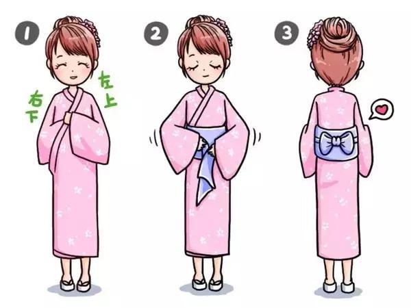 日式泡汤浴衣腰带系法图片