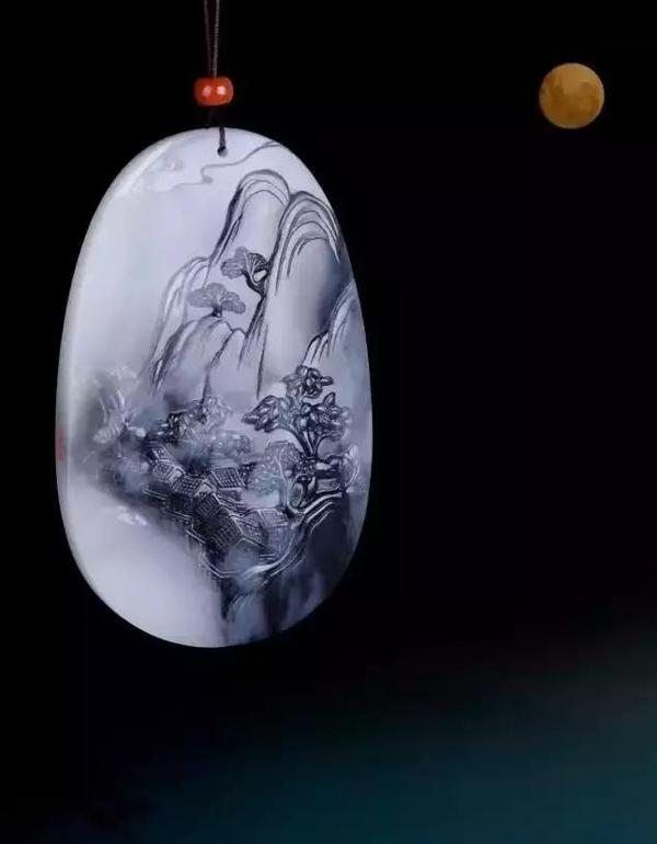 玉中国画——玉上水墨 和田青花