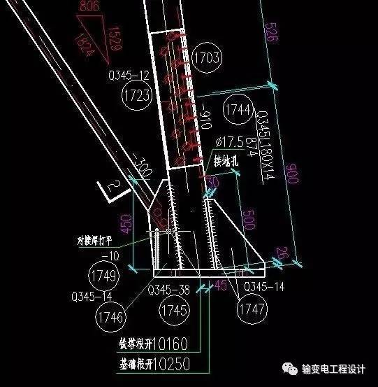 铁塔基础根开图解图片