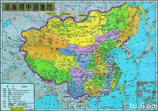 清朝国土面积地图图片