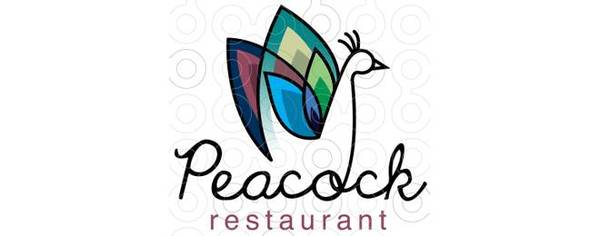 以孔雀为元素的logo设计