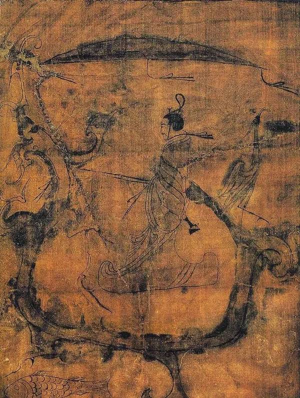 如战国时期的《人物御龙》(前256—前221年)帛画,在龙凤的图像中寄托